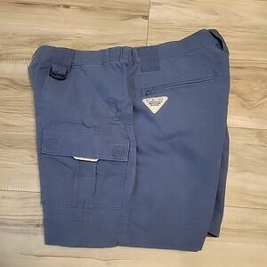 Columbia PFG  Cargo Shorts Blue Hiking Camping 7" INS Mens Medium Rugged Canvas